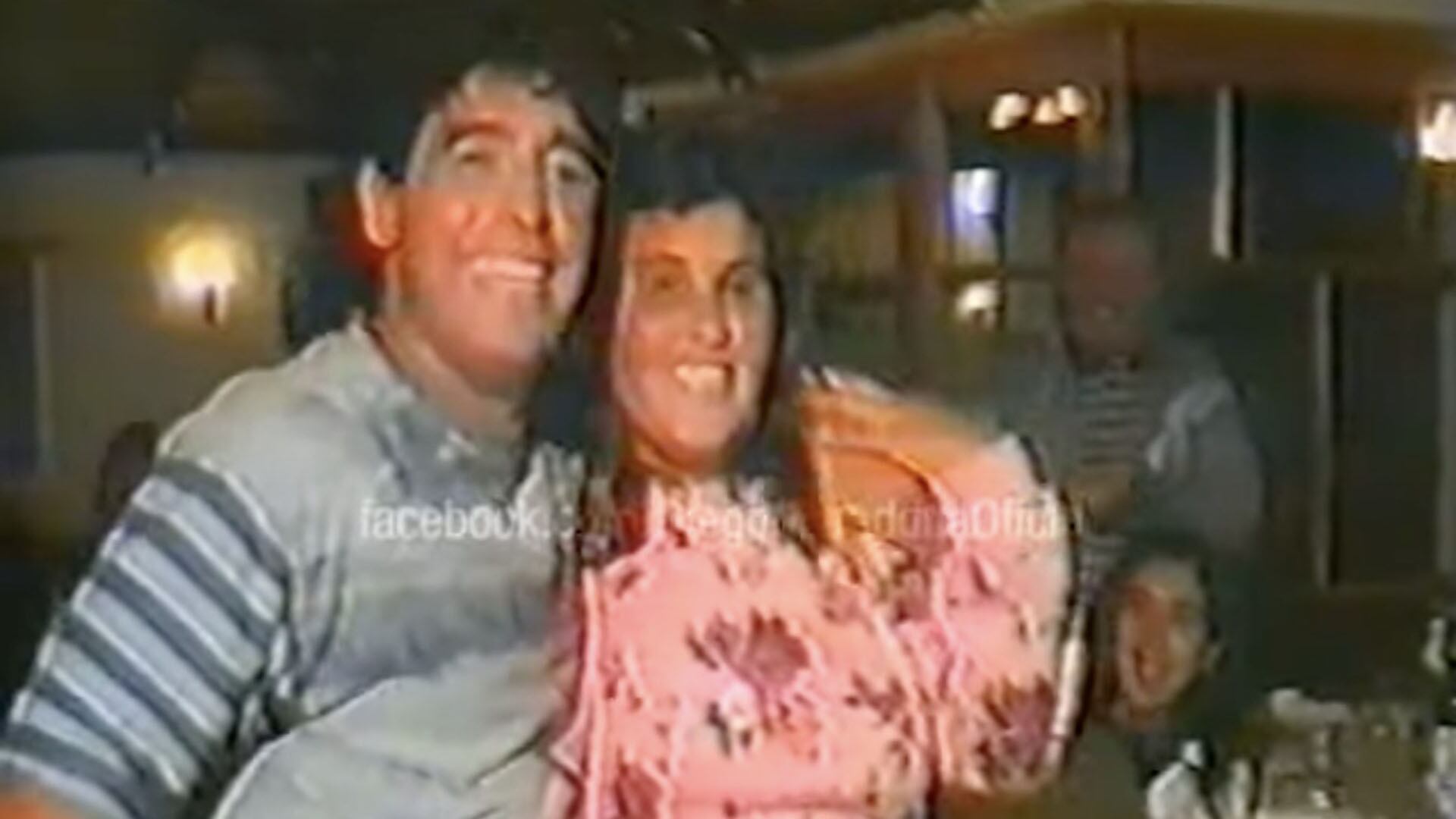 Diego y Ana Lía la noche del 28 de febrero de 1992: ella cumplía 19 años