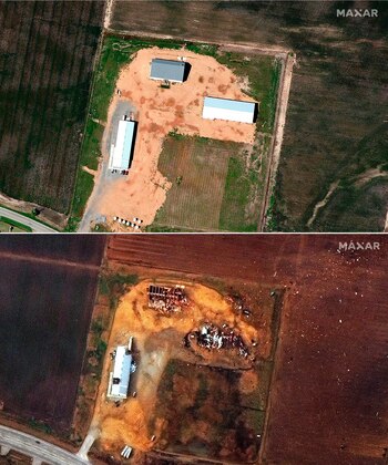 Antes y después del tornado en EEUU