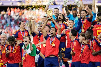 EA Sports FC predijo que España sería campeón del Mundial 2026 en Estados Unidos, Canadá y México antes del inicio del torneo. (AP Foto/Ashley Landis)