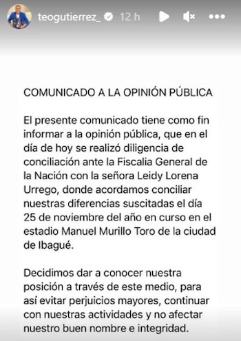 Teófilo Gutiérrez conciliará con la