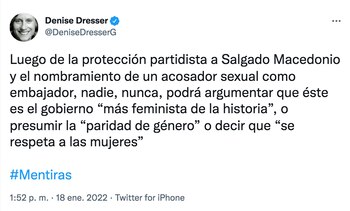 La politóloga cuestionó la administración