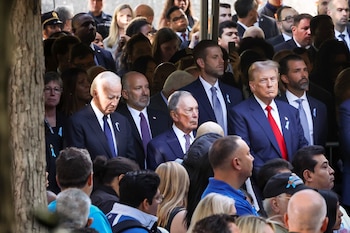 Joe Biden y Donald Trump recuerdan a las víctimas del ataque terrorista a las Torres Gemelas, ocurrido el 11 de septiembre de 2001