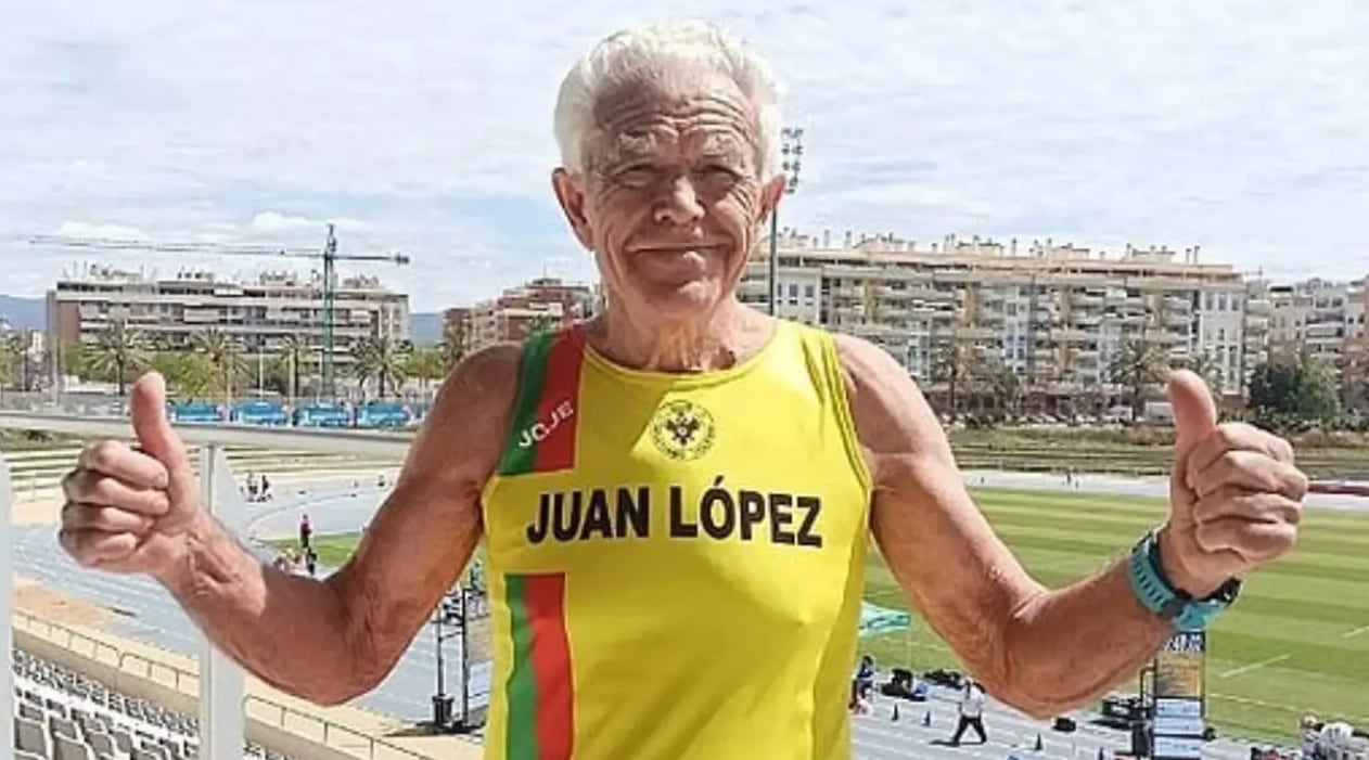 Juan López García comenzó a correr a los 66 años y a los 82 posee el récord mundial de 50 kilómetros en categoría 80 a 84 años