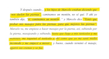 "Me toqueteó el testículo y