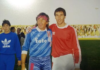 Catalano con su admirado Hugo