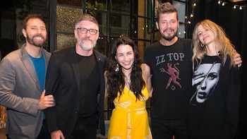 Braulio Bauab, Luis Novaresio, Marcelo Tinelli y Guillermina Valdés apoyaron a Thelma Fardin en el estreno de su obra, "Nahuelito"