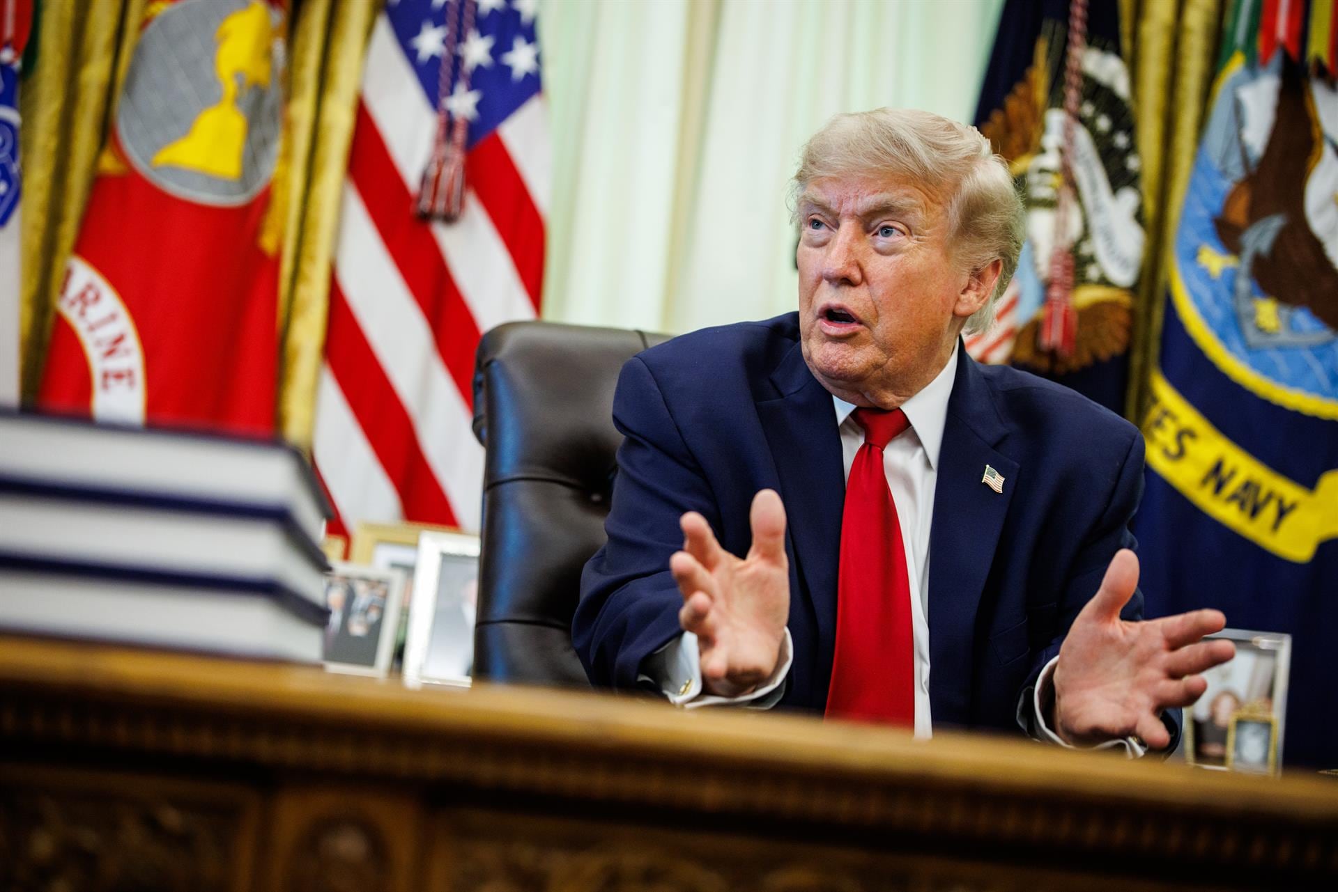 Donald Trump afirmó que los shows aéreos alcanzaron un nivel sin precedentes (Europa Press)