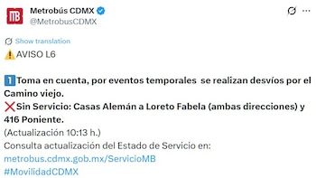 Avance en tiempo real de las diversas líneas de la red de transporte público capitalino.