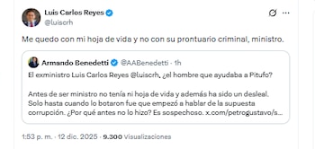 Luis Carlos Reyes respondió al