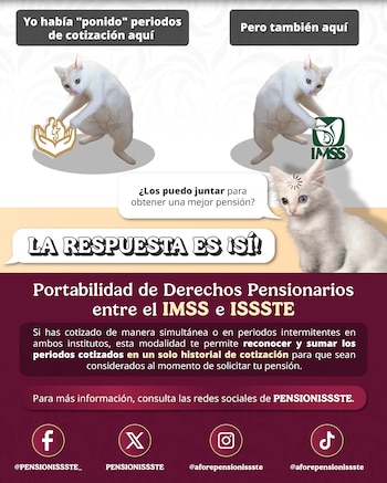 La Portabilidad de Derechos Pensionarios permite reconocer los periodos cotizados en el IMSS y el ISSSTE, siempre que el trabajador cumpla los requisitos establecidos por ambas instituciones