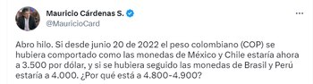 Mauricio Cárdenas sobre comportamiento del