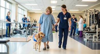Cómo ayudan los perros a los pacientes con ACV a mejorar la rehabilitación hospitalaria