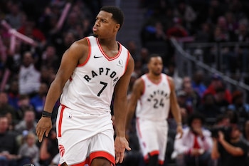 Kyle Lowry será homenajeado en Toronto con el retiro de su camiseta número 7, que subirá al techo del Scotiabank Arena el 10 de enero de 2027 (Mandatory Credit: Tim Fuller-USA TODAY Sports)