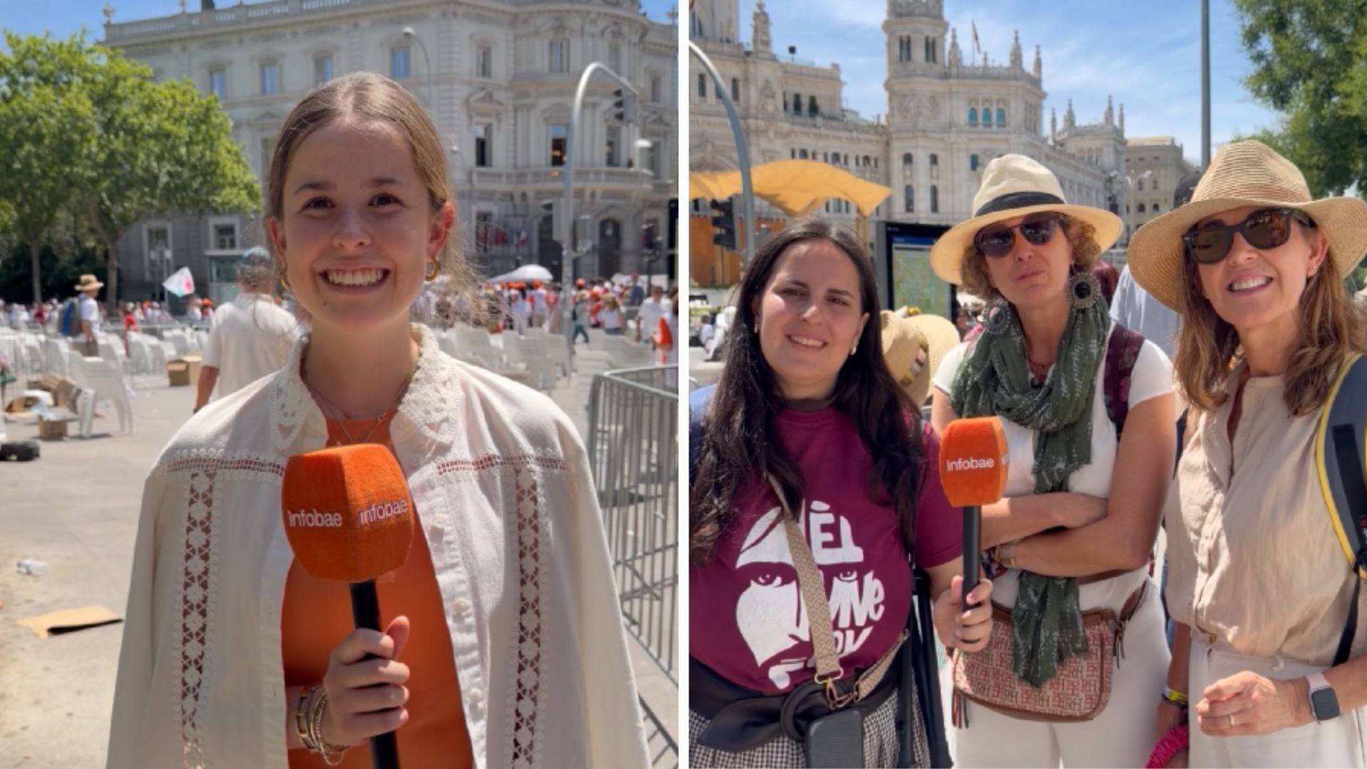 Loreto, Inés, Lola y Carmen hablan con Infobae sobre la visita del papa León a España. (Infobae)