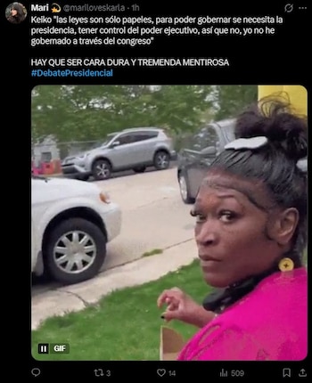 Debate 2026: usuarios convierten cruces entre candidatos en memes durante la tercera jornada en redes. Captura: X.