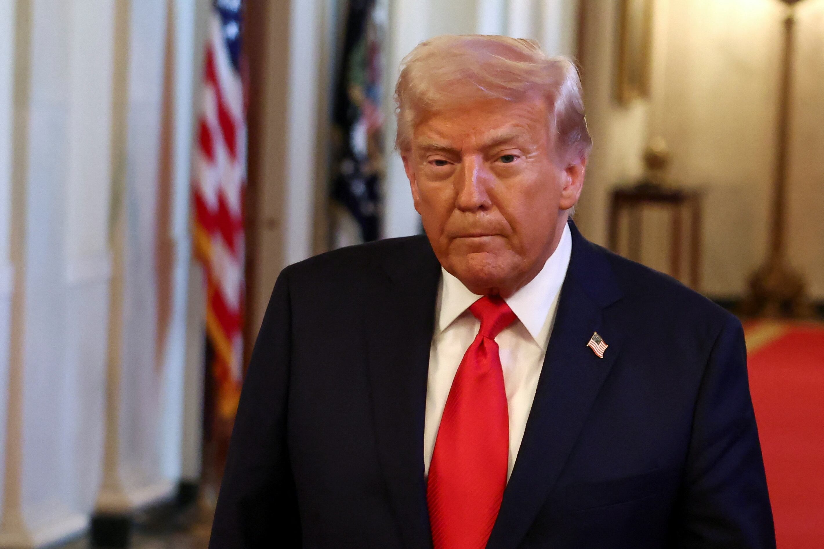 Donald Trump, presidente de Estados Unidos, impuso un arancel base de 10% a las exportaciones de Colombia, así como a otros países - crédito Evelyn Hockstein/Reuters