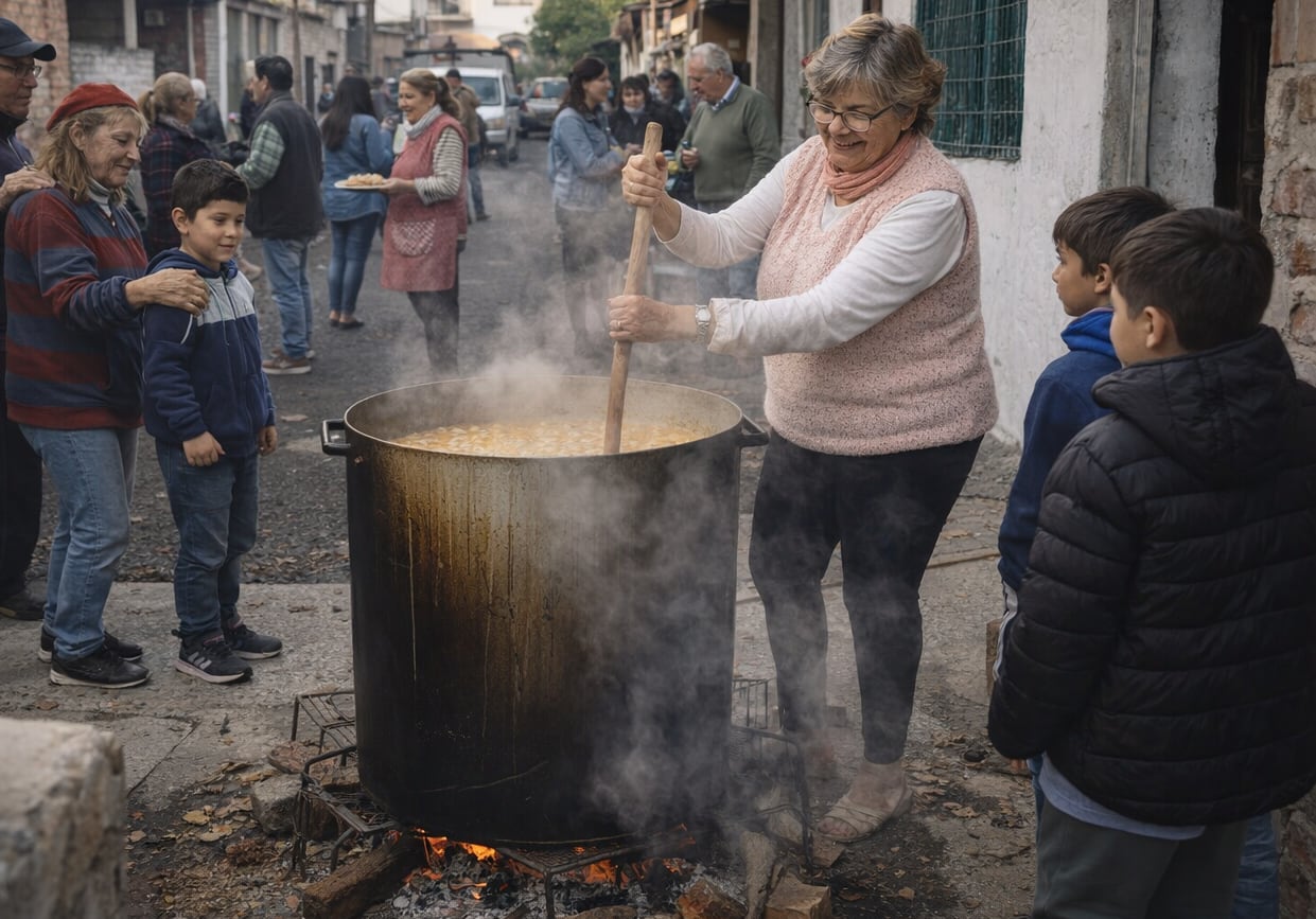 La selección de cortes accesibles de carne, como paleta o falda, permite elaborar el locro sin perder su esencia festival