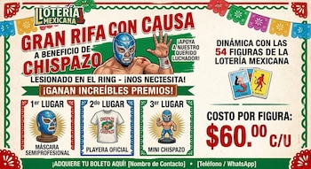 Compañeros y personas cercanas a Chispazo organizaron una rifa de 60 pesos para ayudar al luchador a cubrir los gastos de la operación que necesitará tras su aparatosa lesión.