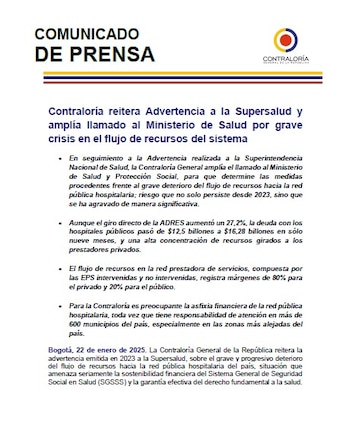 Informe de la Contraloría sobre