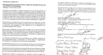 El expresidente Gustavo Petro publicó en sus redes un comunicado conjunto fechado el 24 de octubre de 2025, en el que explicó los principales puntos dialogados en el encuentro - crédito @petrogustavo/X