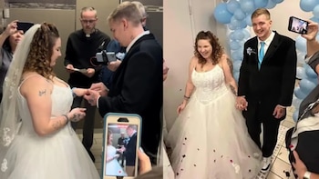 Tiana y Logen Abney celebran