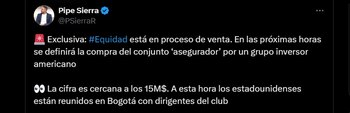 Equidad sería vendido a un