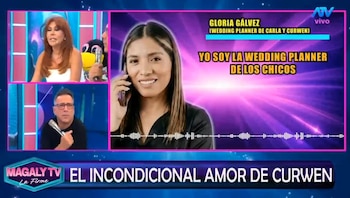 Wedding planner de Curwen ‘echa’ a la pareja: “La relación va bien donde yo sé” tras polémico ‘ampay’. Captura: Magaly TV La Firme.