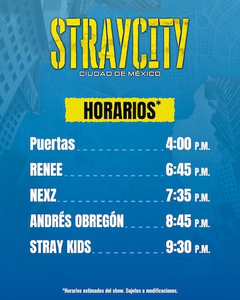Horarios. (Instagram: ocesa_kpop)