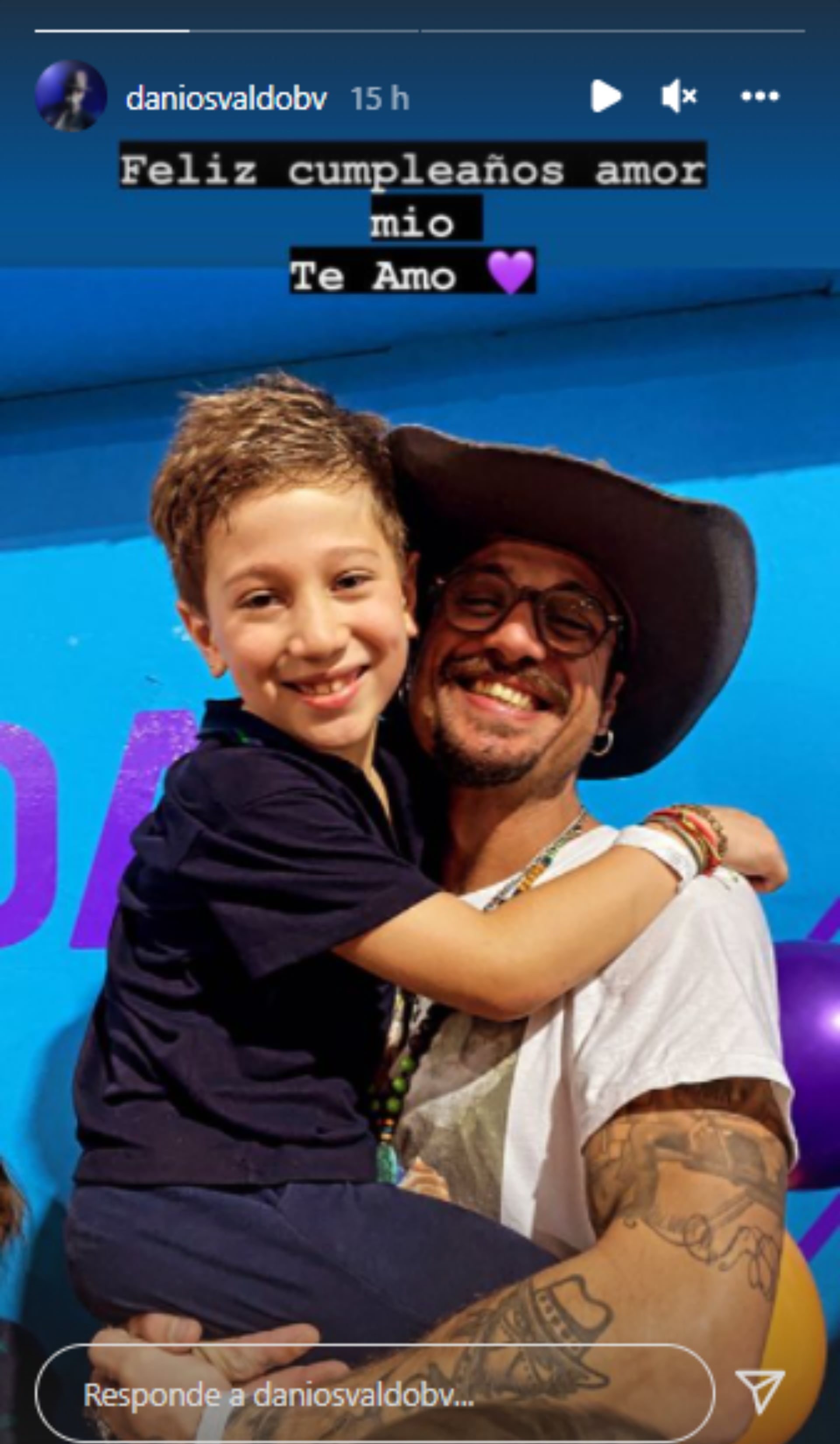 Daniel Osvaldo con su hijo Momo