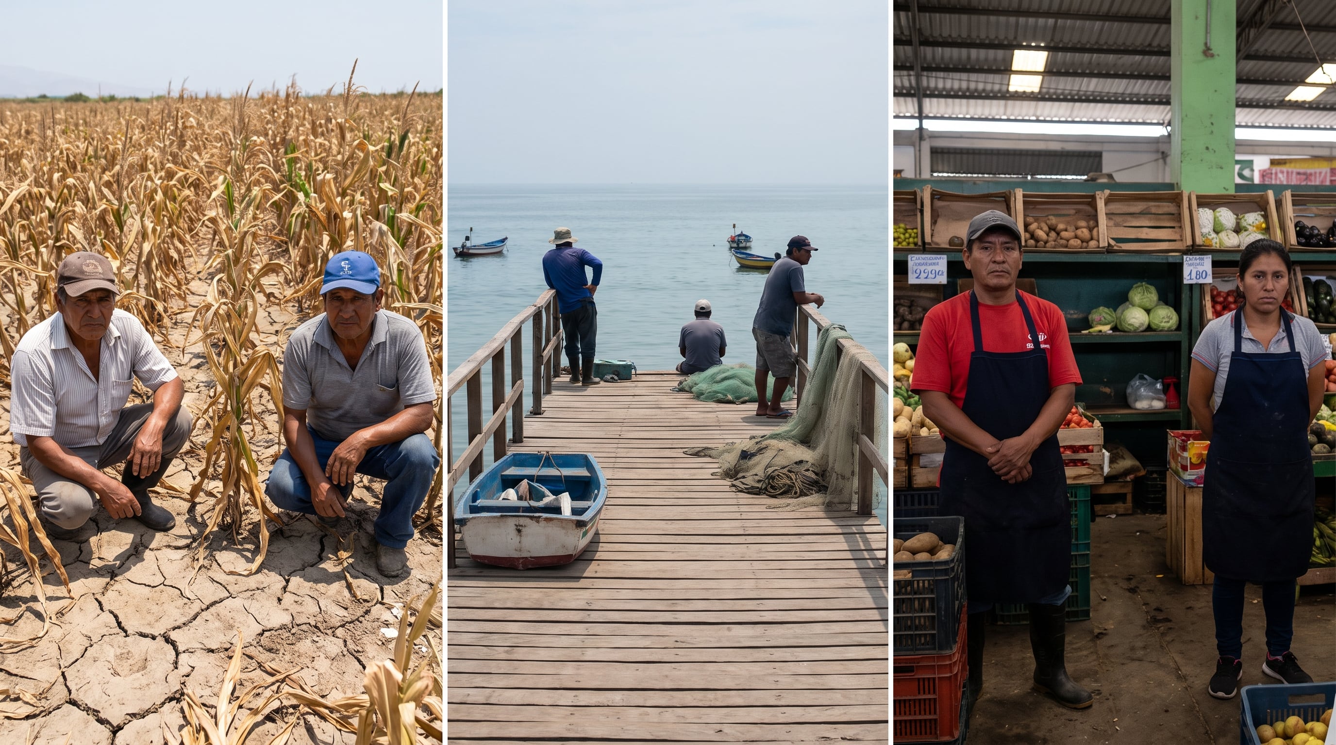 El fenómeno climático El Niño afecta la agricultura con cultivos secos, la pesca con menor actividad marítima y los mercados peruanos con escasez de productos. (Imagen Ilustrativa Infobae)