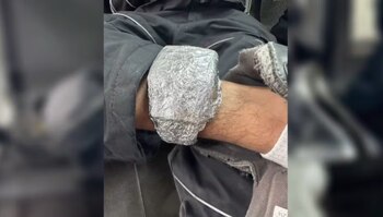 El criminal había cubierto su brazalete con Aluminio- crédito Policía Nacional