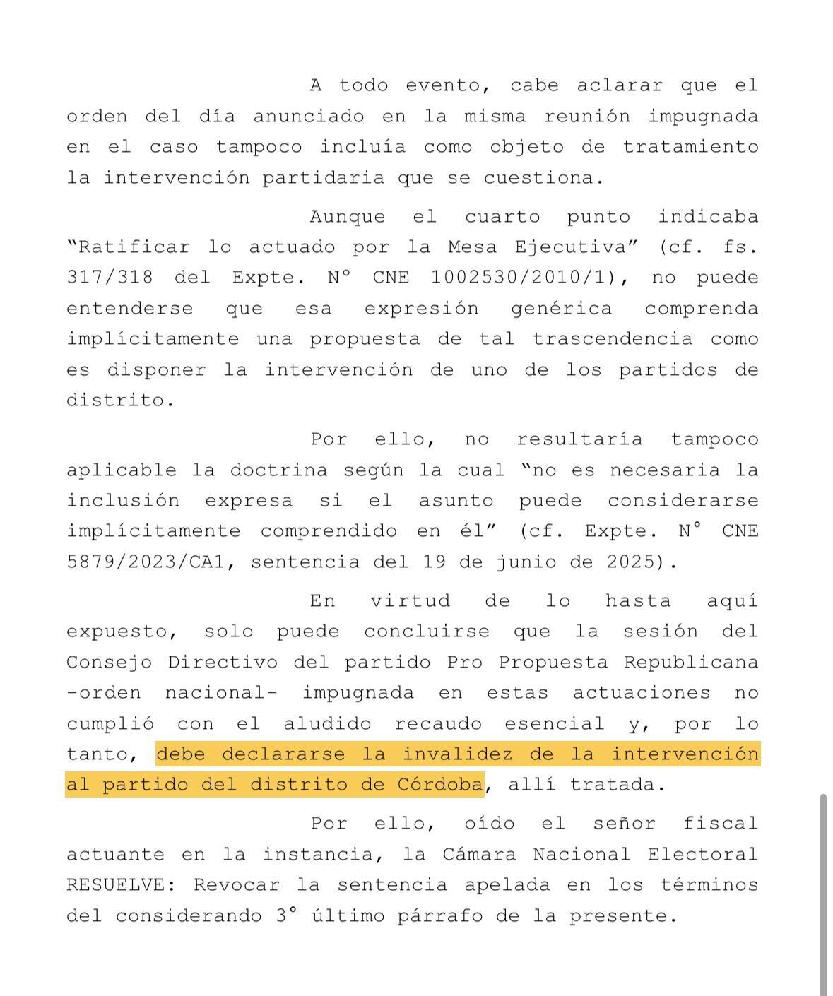 La resolución publicada por la CNE