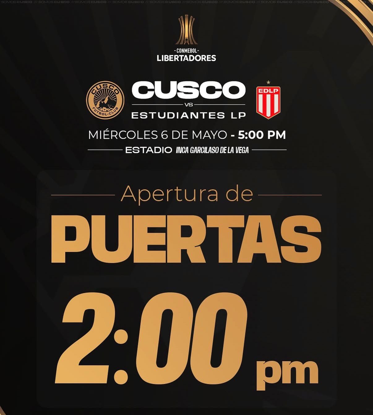 Las recomendaciones para asistir al estadio para el partido entre Cusco FC y Estudiantes.