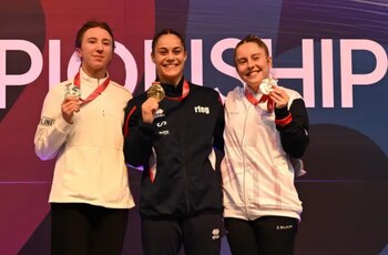 La gimnasta española Melania Rodríguez