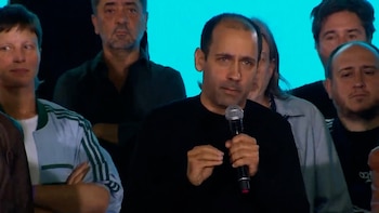 Itai Hagman durante su discurso