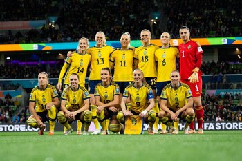 Equipo de Suecia en el Mundial Femenina 2023. | Foto: Twitter @KosovareAsllani