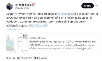 Exministro de Salud Fernando Ruiz