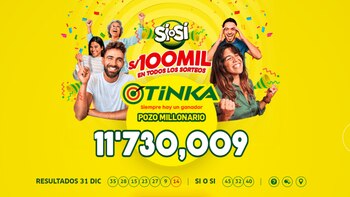 La Tinka lleva a cabo dos sorteos a la semana, todos los domingos y miércoles, después de las 22:20 horas, en los que existe la posibilidad de ganar varios millones de soles. (Captura)