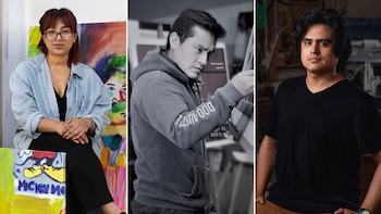 Fabiola Gonzáles, Alexander Tongombol y Rubén Saavedra