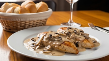 Receta de pechuga de pollo con salsa de champiñones y crema