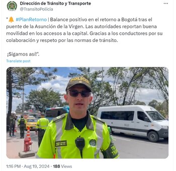 Reportaron una disminución en el número de fallecidos y lesionados en accidentes de tránsito durante el fin de semana - crédito @TransitoPolicia/X