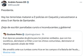 Andrés Forero cuestionó a Petro