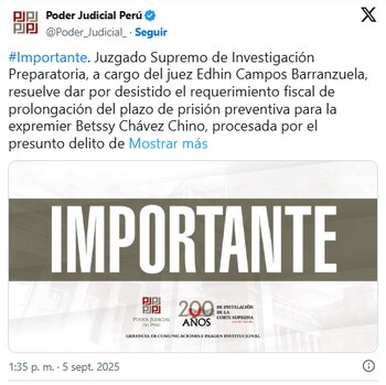 Fiscalía desistió de pedir la