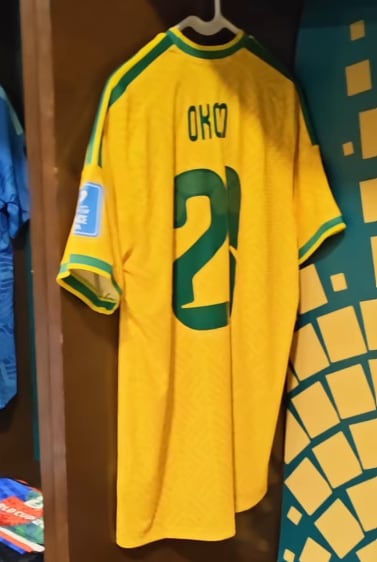 Esta es la camiseta que utilizará Sudáfrica para enfrentar a Corea del Sur - crédito @bafanabafanaofficial/Instagram