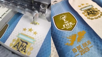 Malvinas en la camiseta: un local de Berazategui estampa gratis la silueta de las islas tras el triunfo ante Inglaterra