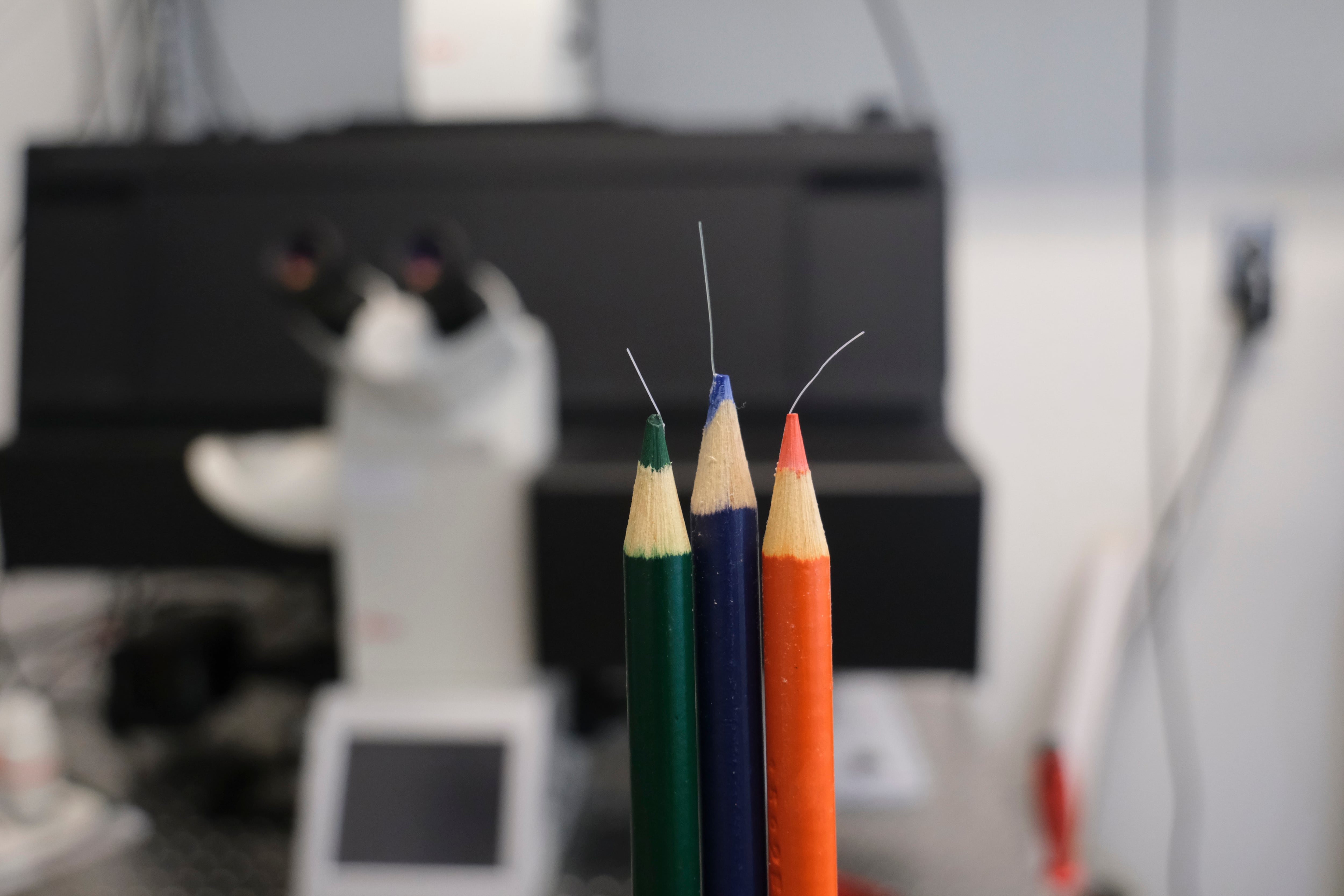 In undated image from John Burns, the bespoke colored pencil/brush instrument he used. A scrappy science project that Burns took part in came to a significant discovery: two new species of Paulinella, a rare single-celled organism that could elucidate a fundamental transition in the history of life on our planet. (John Burns via The New York Times) — NO SALES; FOR EDITORIAL USE ONLY WITH NYT STORY SCI MICROBE DISCOVERY 4 BY CAROLYN JOHNSON FOR September 28, 2026. ALL OTHER USE PROHIBITED. —