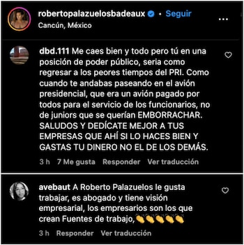 Mensajes en favor y en contra de la candidatura a Senador de Roberto Palazuelos