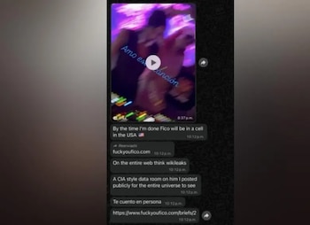 Federico Gutiérrez entregó a las autoridades de Estados Unidos mensajes y pruebas digitales enviados por George Wolfe, que incluyeron insultos y música con contenido intimidatorio - crédito Federico Gutiérrez / El Colombiano
