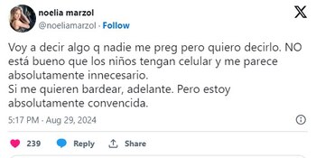 El polémico mensaje de Noelia