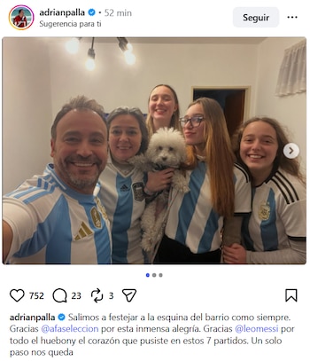 Adrián Pallares celebró el triunfo a su familia